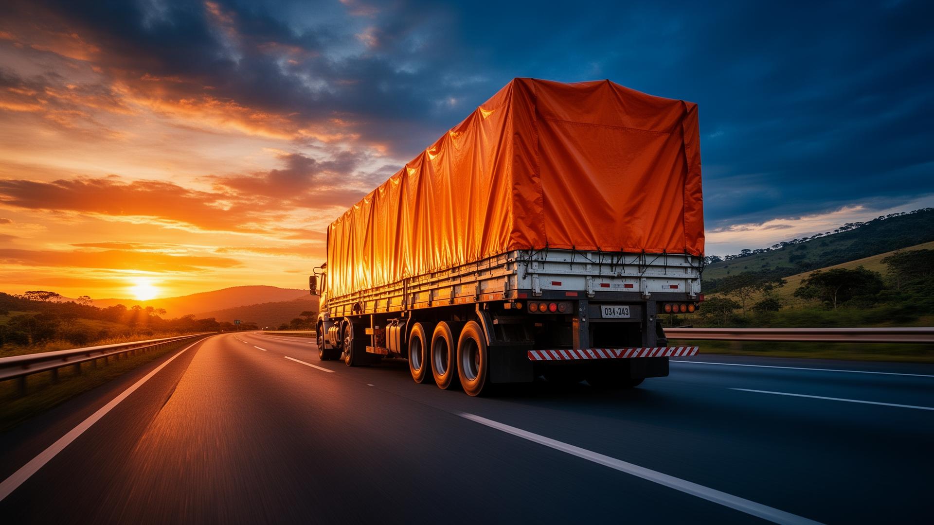 Caminhão com lona PVC